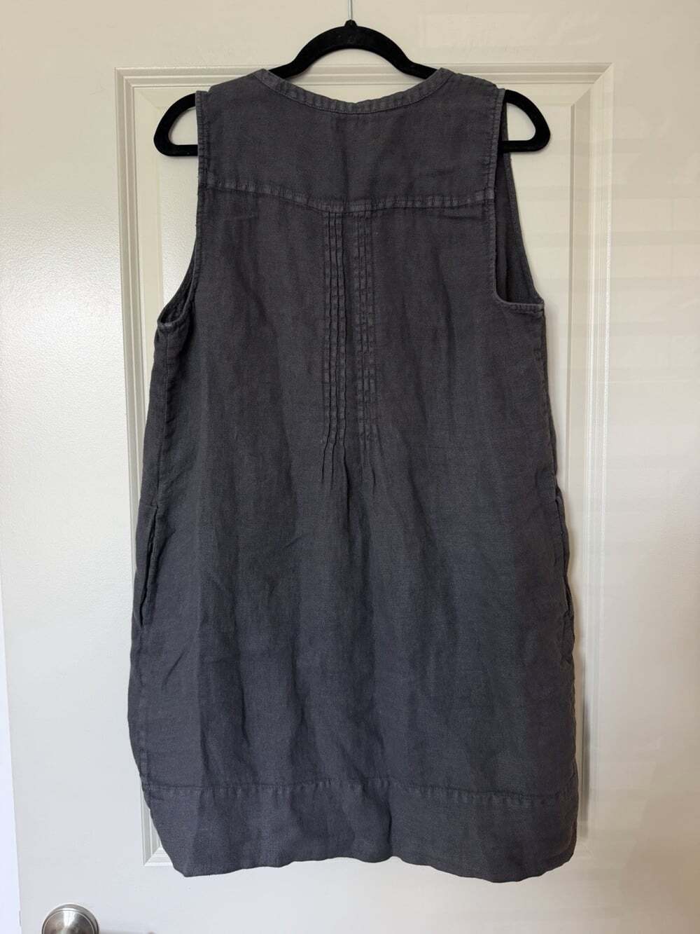 Faherty NWT Isha Dress in Washed Black Size Large 100% Linen Mini - Picture 4 of 8